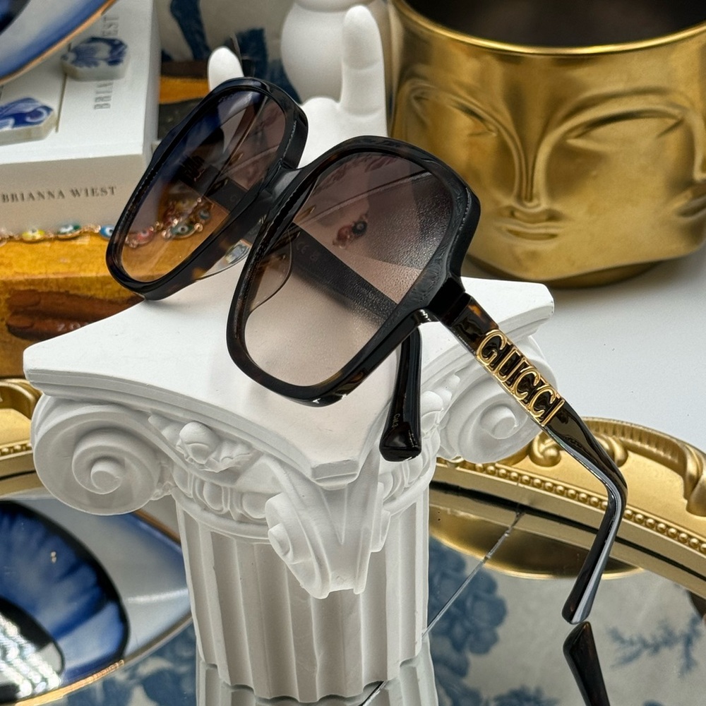 🆕 GUCCI 🧿NWOT GG1189003 Havana Oversized Rectangular Acetate Sunglasses - Picture 16 of 16